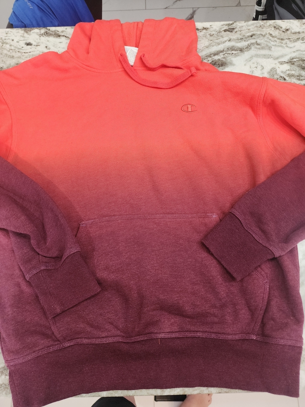 Champion Ombre Coral to Burgundy Pullover Hoodie